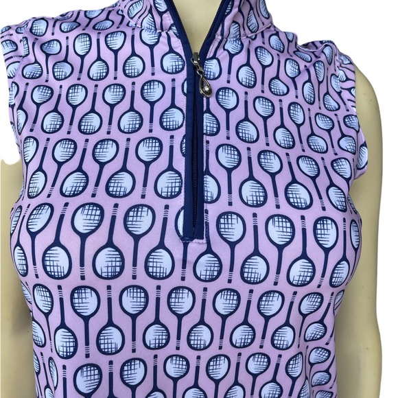 San Soleil Ace Tennis Racket SolCool® Mock Neck Pullover - Women Top - Picture 6 of 6